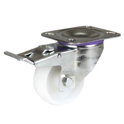 фото Колесная опора нейлоновая поворотная с тормозом