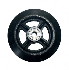 Колесо большегрузное черная резина без опоры (шарикоподшипник) Колесо большегрузное черная резина без опоры (шарикоподшипник)