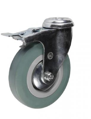 фото Колесо серая резина под болт с тормозом (50-125)