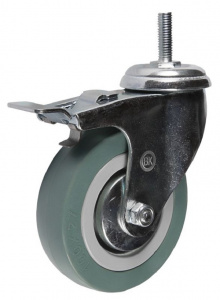 Колесо серая резина с болтом и тормозом (50-100)