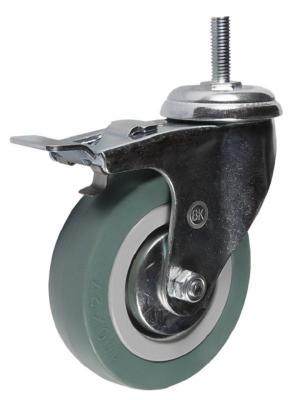 фото Колесо серая резина с болтом и тормозом (50-100)