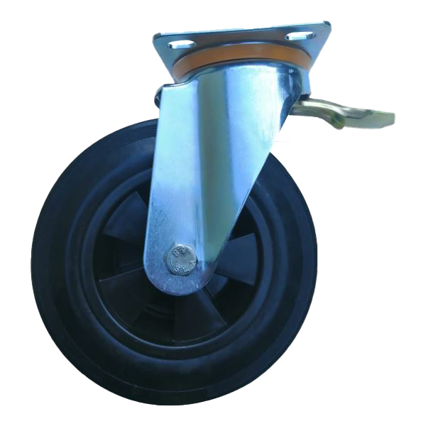 Колесо промышленное КОПТ поворотное с тормозом (160-200 мм)