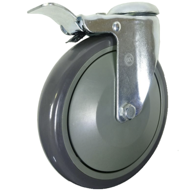 Колесо для покупательских тележек (под болт с тормозом)