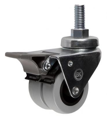 Колесо SCtndb25 сдвоенное с болтом и тормозом